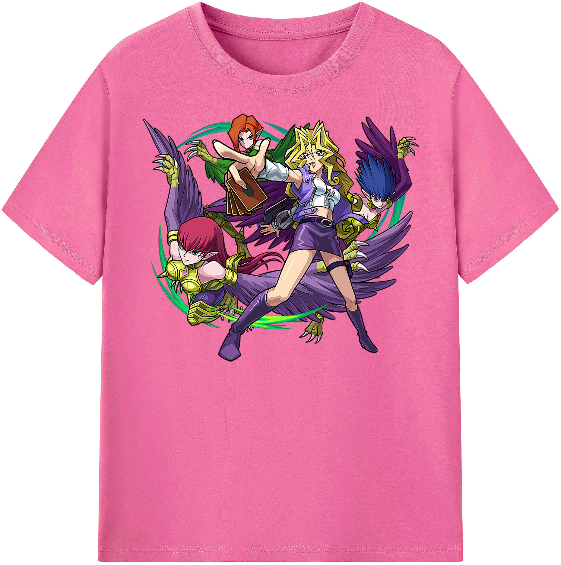 （画像用） 遊☆戯☆王 Yu-Gi-Oh! レディースカジュアルプリントTシャツ（綿100％）